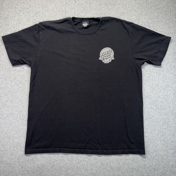 Santa Cruz Skate T-Shirt Men’s XL Black Front Back Graphic Tee Streetwear - Picture 1 of 9